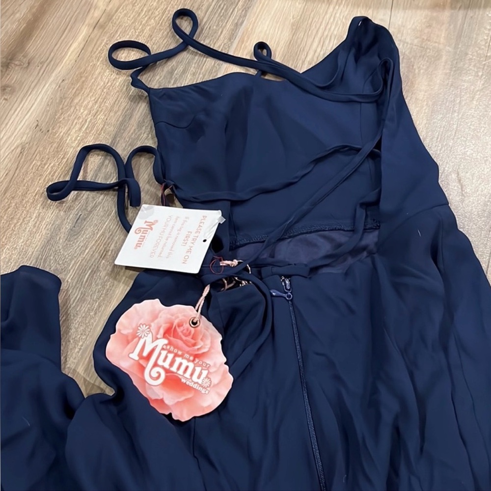 SHOW ME YOUR MUMU NAVY DRESS CRISS CROSS BACK